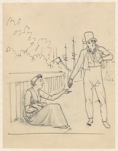 施しを受ける女性 作： Christoffer Wilhelm Eckersberg