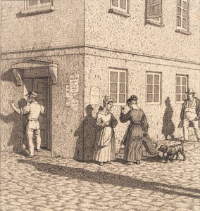 街角。 「線遠近法」のイラスト、プレート VII 作： Christoffer Wilhelm Eckersberg