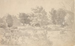 樹木のある囲い 作： Christoffer Wilhelm Eckersberg