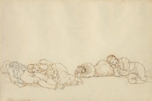 眠るパリジャン4人 作： Christoffer Wilhelm Eckersberg