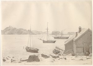 ノルウェー、ラルヴィクスフィヨルデンのフレデリクスヴァーク港。 作： Christoffer Wilhelm Eckersberg