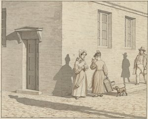 絵画に適用される線形遠近法 - プレート VII、1 - 街角の出会い 作： Christoffer Wilhelm Eckersberg