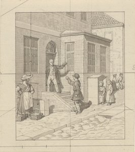 絵画芸術に適用される線形遠近法 - プレート VII、2 - 通りの階段の議論。 作： Christoffer Wilhelm Eckersberg