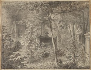 モリエールの墓、Jardin Elysée des Petits Augustins、パリ、6 月 10 日 (1811 年) 作： Christoffer Wilhelm Eckersberg