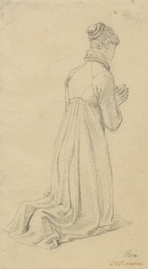 ひざまずく女性の研究。 作： Christoffer Wilhelm Eckersberg