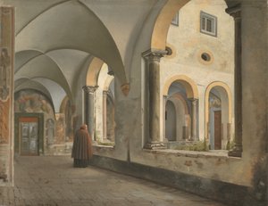ローマのフランシスコ会修道院サンタ・マリア・イン・アラコエリの回廊 作： Christoffer Wilhelm Eckersberg