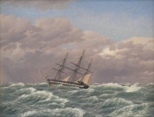 北海の嵐の中のコルベット「ガラテア」 作： Christoffer Wilhelm Eckersberg