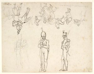 コペンハーゲン爆撃を描いた多数の人物の草案 作： Christoffer Wilhelm Eckersberg