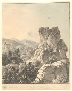 ハルツェンからの眺め、トイフェルスマウアーからの眺め、背景にあるブランケンブルク城 作： Christoffer Wilhelm Eckersberg