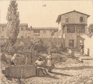 イタリアの村の眺め 作： Christoffer Wilhelm Eckersberg