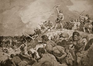 モンス・バドニクスの戦い、西暦500年頃、「国家の歴史」のイラスト（リソ）