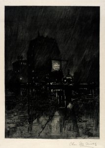 雨の夜、マディソン・スクエア 作： C. F. William Mielatz