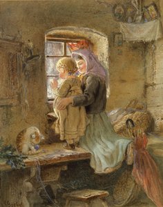 インテリア：農民の少女と子供 作： C. Goebel