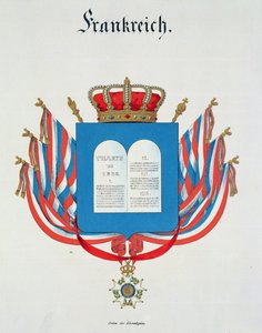 1830-33年にドイツで発行された水彩画のコレクションからのフランス名誉軍団の憲章とペンダント 作： C. Hildebrandt