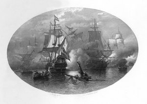 ソールベイの海戦、1672年、c1870 作： Domenico del Barbiere