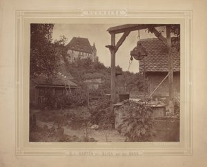 ハイデルベルク-庭からの城の眺め、1870年頃（厚紙台紙にアルブメンプリント） 作： C. M. Eckert