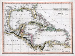 西インド諸島の地図、1808 年。 作： C Smith