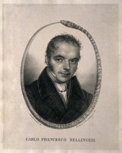 カルロ・フランチェスコ・ベリンゲリカミラ・ガンドルフィのリトグラフ 1839年イタリア語伝記