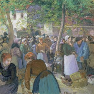 Gisorsの家禽市場 作： Camille Jacob Pissarro