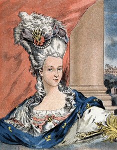 フランスの女王、ロレーヌ・ハプスブルク (1755-1793) によるマリー・アントワネットの肖像。 作： Camille Gilbert
