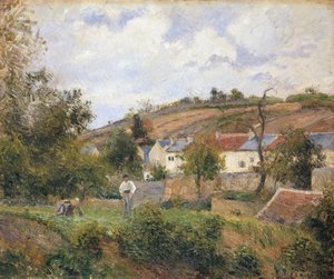 エルミタージュの一角、ポントワーズ、1878 作： Camille Jacob Pissarro