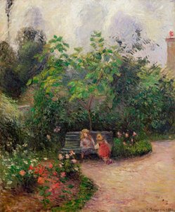 エルミタージュ美術館の庭の隅、ポントワーズ、1877 作： Camille Jacob Pissarro