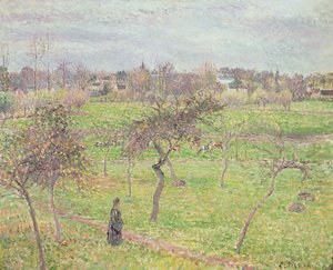 エラニーの牧草地のリンゴの木、1894 作： Camille Jacob Pissarro