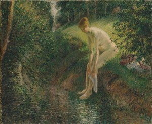 森の水浴び、1895 作： Camille Jacob Pissarro