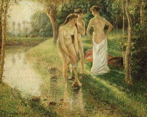 水浴び、1896 作： Camille Jacob Pissarro