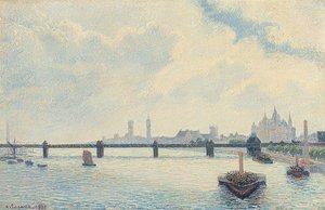 チャリングクロスブリッジ、ロンドン。 1890 作： Camille Jacob Pissarro