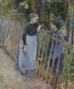 会話。 1881年頃 作： Camille Jacob Pissarro