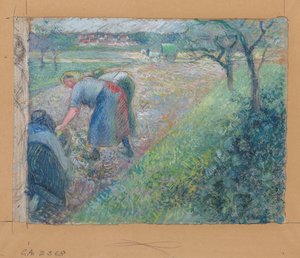 フィールドワーカー、ポントワーズ;フィールドワーカー、ポントワーズ、1880 作： Camille Jacob Pissarro