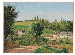 ポントワーズ近くのハムレット、1872 作： Camille Jacob Pissarro