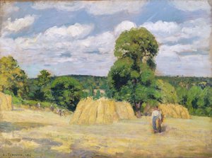 モンフーコーでの収穫、1876 作： Camille Jacob Pissarro