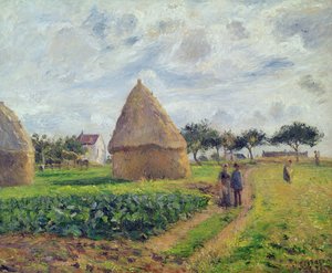干し草（オイル） 作： Camille Jacob Pissarro