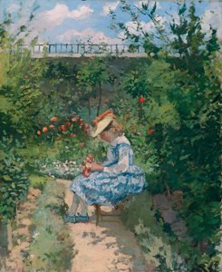庭のジャンヌ、ポントワーズ、1872年頃 作： Camille Jacob Pissarro