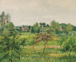 6月、雨天、エラニー; 6月、雨天、エラニー、1898 作： Camille Jacob Pissarro