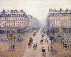 オペラ座。雪。朝、1898 作： Camille Jacob Pissarro