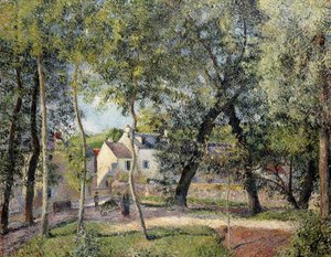 飲酒桶近くのオズニーの風景、1883年 作： Camille Jacob Pissarro
