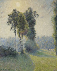 サンシャルルの風景、ジゾール近郊、日没、1891年 作： Camille Jacob Pissarro