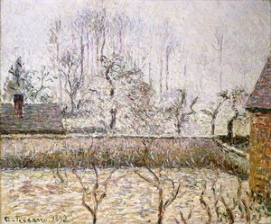 霜と霧のある風景、エラニー;風景、霜と霧、エラニー、 作： Camille Jacob Pissarro
