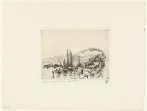 ルーアン近郊の風景 Paysage à Rouen (côte ste Catherine) (オブジェクトのタイトル) 作： Camille Jacob Pissarro