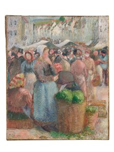Gisors Market、Grande-Rue、1885 作： Camille Jacob Pissarro