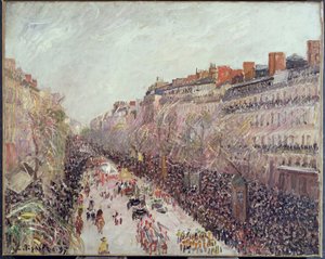 大通りのマルディグラ、1897 作： Camille Jacob Pissarro
