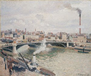 朝、曇りの日、ルーアン、1896 作： Camille Jacob Pissarro