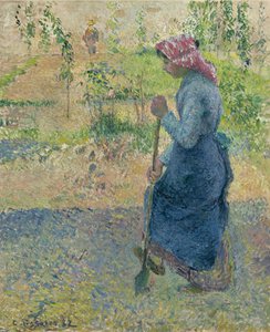 農民の少女労働、1882年 作： Camille Jacob Pissarro