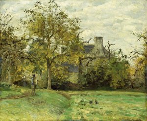 モンフーコーのピエットの家、モンフーコーのメゾンドピエット、1874年 作： Camille Jacob Pissarro