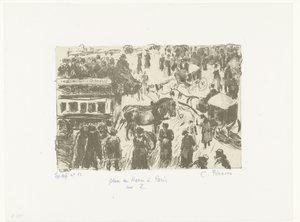 アーブル広場 Z 上のパリのアーブル広場 (オブジェクトのタイトル) 作： Camille Jacob Pissarro