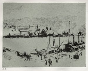 ルーアンのケボイエルデュー、c。 1896 作： Camille Jacob Pissarro