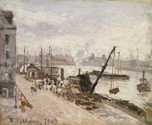 ルアーブルのキーサイド、1903年（バチステに油彩）